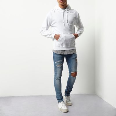 White casual hoodie